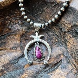 Purple Spiny Oyster Naja Pendant | Solid Sterling Silver | Southwestern